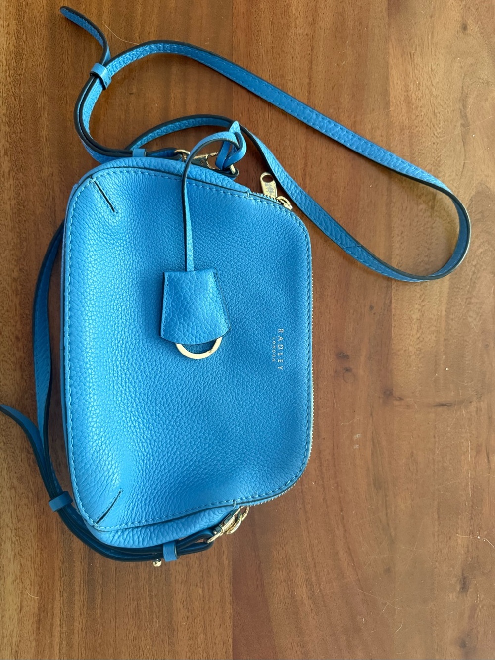 Radley London Blue Pebbled Leather Crossbody Bag